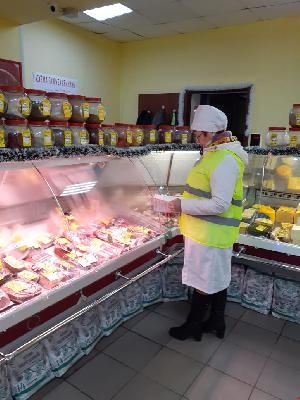 Контроль за реализацией мяса-свинины и мяса-баранины в магазинах, поднадзорных Учреждению.